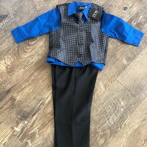 NWT 2T 4PC TFW Black & Royal Blue Suit